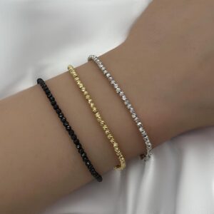 צמיד כסף 925 כדורים בחיתוך לייזר