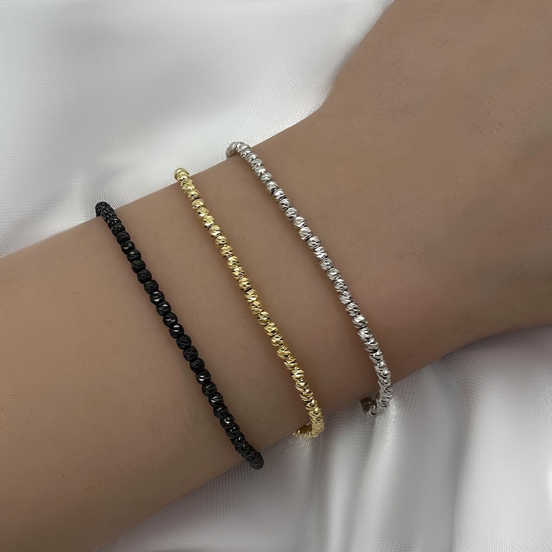 צמיד כדורים - צמידי כדורים - צמיד כדורים מכסף - צמיד לייזר - צמיד חיתוכי לייזר