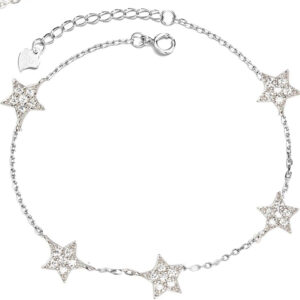 צמיד כוכבים משובץ זירקונים מכסף