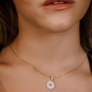 צ'וקר עגול עם מגן דוד מכסף מעוטר זירקונים