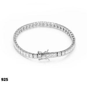 צמיד טניס משובץ זירקונים מרובעים דק סוגר מהודר