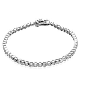 צמיד טניס יוקרתי מכסף שיבוץ עגול