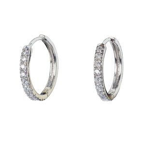 עגילי כסף שיבוץ עבה