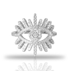 טבעת כסף עין גדולה