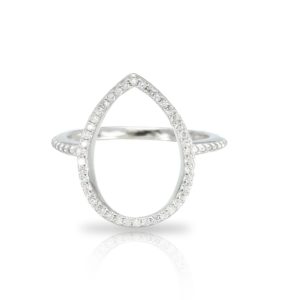 טבעת כסף טיפה חלולה גדולה