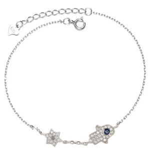 צמיד כסף חמסה ומגן דוד