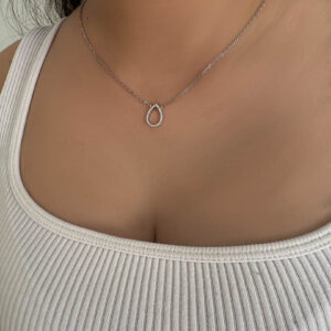 שרשרת כסף טיפה חלולה