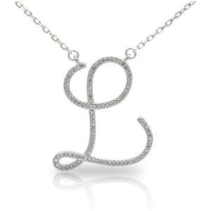 שרשרת אות L בינונית מכסף 925