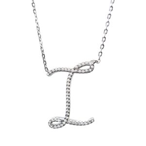 שרשרת אות i בינונית מכסף