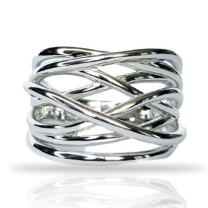 טבעת כסף שזור