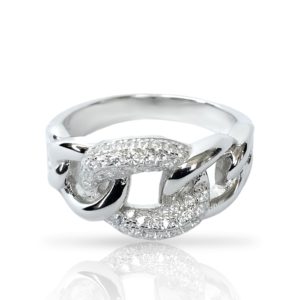 טבעת כסף גורמט משובץ