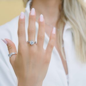 טבעת כסף כתר סוליטר