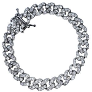 צמיד גורמט משובץ זירקונים צבע כסף לגבר