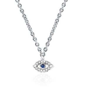 צ'וקר עין קטנה שיבוץ כחול מכסף 925