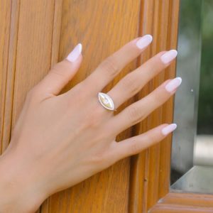 טבעת כסף עין מבריקה