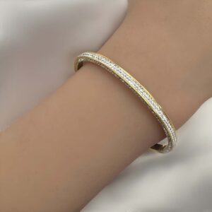 צמיד מ-Stainless Steel צבע זהב משובץ זירקונים