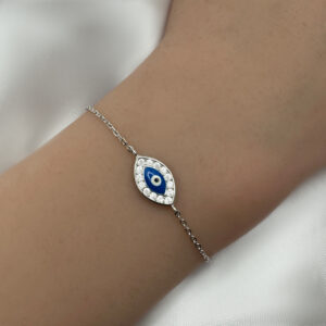 צמיד  עין כחולה מכסף