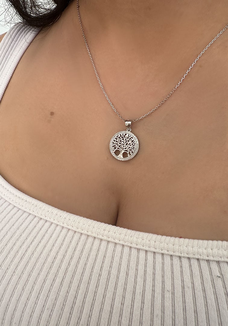 תליון עץ החיים - שרשרת עץ החיים - שרשרת כסף עץ החיים - שרשרת כסף משפחה - שרשרת כסף עץ - שרשראות כסף