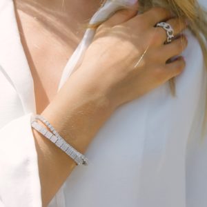 צמיד טניס כסף עם שלוש שורות זירקונים לאישה – רויאל