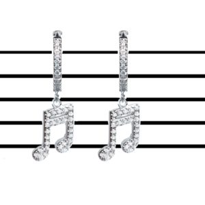 עגילי כסף תו נגינה