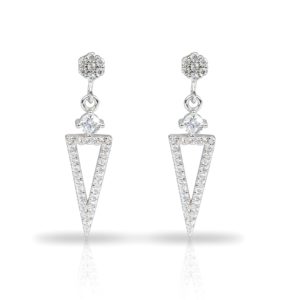 עגילי כסף משולשים נופלים