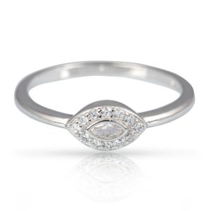 טבעת כסף עין קריסטל