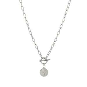 שרשרת מטבע אליזבת צבע כסף