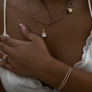 שרשרת לב בצבע זהב