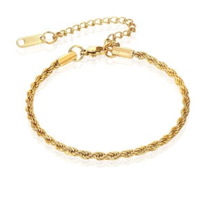 צמיד חבל בצבע זהב