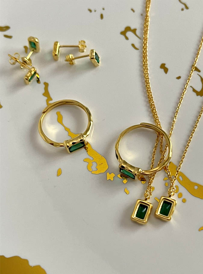 סט תכשיטים איזבל ציפוי זהב – תמונה 2