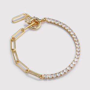 צמיד טניס זהב מעוצב