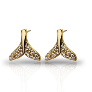 עגילי סנפיר דולפין זהב