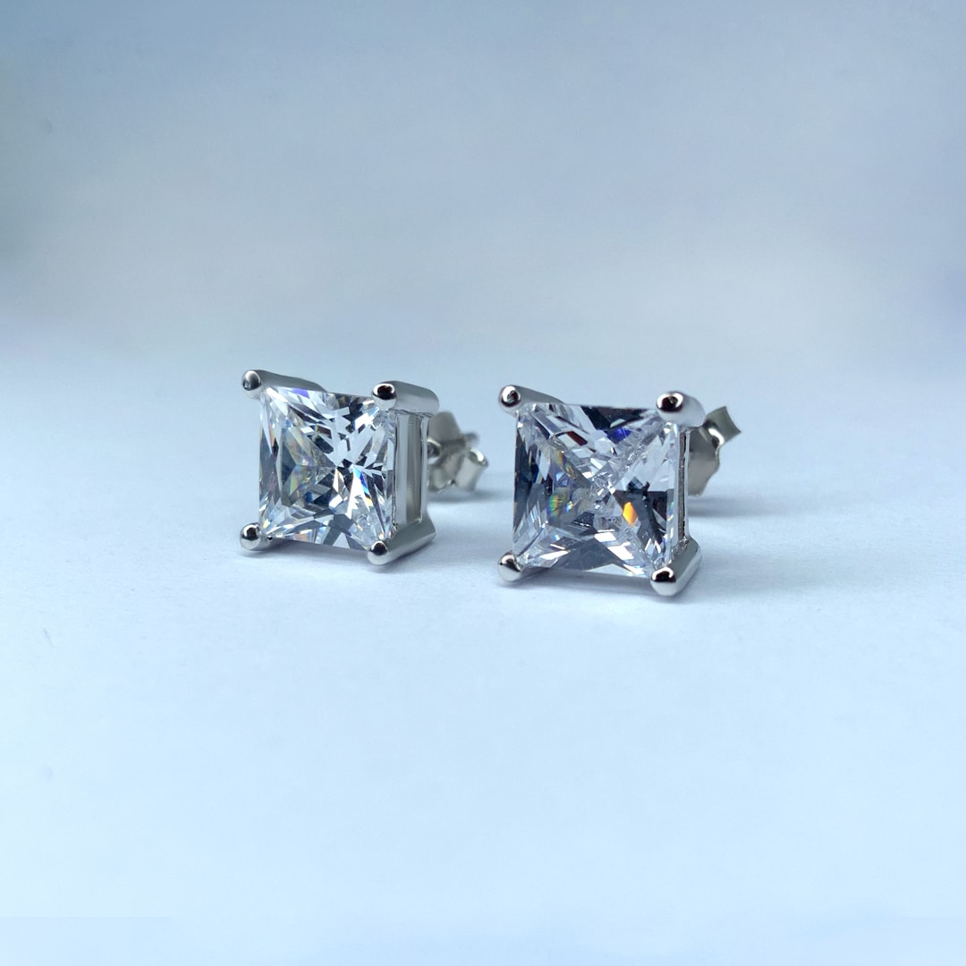 WE9141P5Boutique925-עגילי סוליטר בינוני מרובע