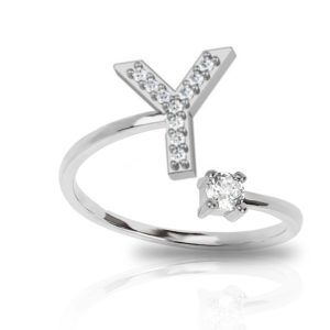 טבעת אות Y כסף 925