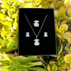 סט שרשרת טבעת ועגילי דובי