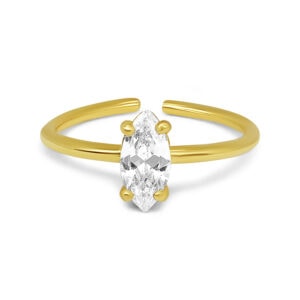 טבעת סוליטר מרקיזה פתוחה