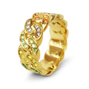 טבעת גורמט שייני שיבוץ צבעוני