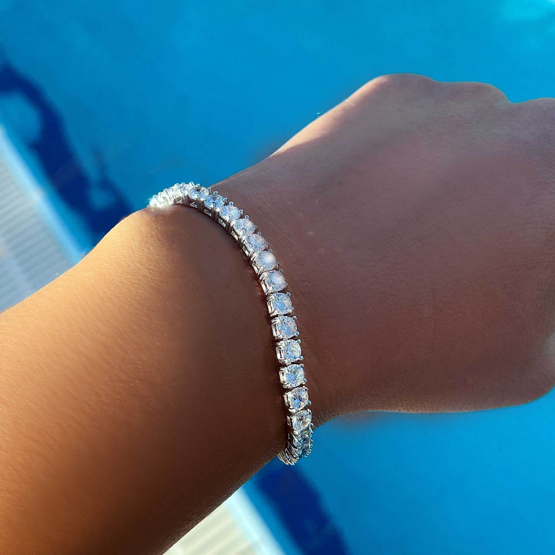 צמיד טניס עבה - צמיד טניס 4ממ - צמידי טניס - צמידים מכסף