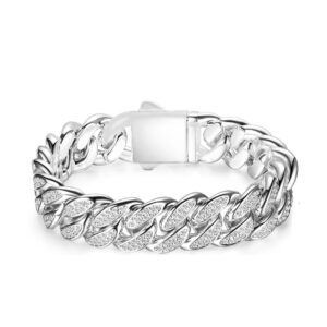 צמיד גורמט אייס משובץ זירקונים לגבר