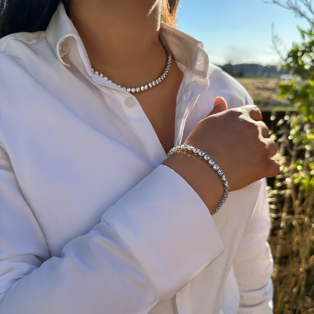 שרשרת טניס - שרשרת טניס 5 ממ - שרשרת טניס 5ממ - שרשרת טניס לאישה - שרשראות טניס לאישה - שרשרת טניס יהלומים