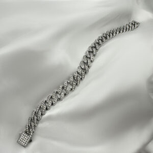 צמיד גורמט דק משובץ זירקונים לגבר