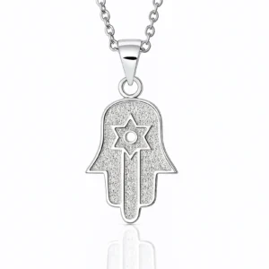 שרשרת חמסה עם מגן דוד מכסף 925 לאישה