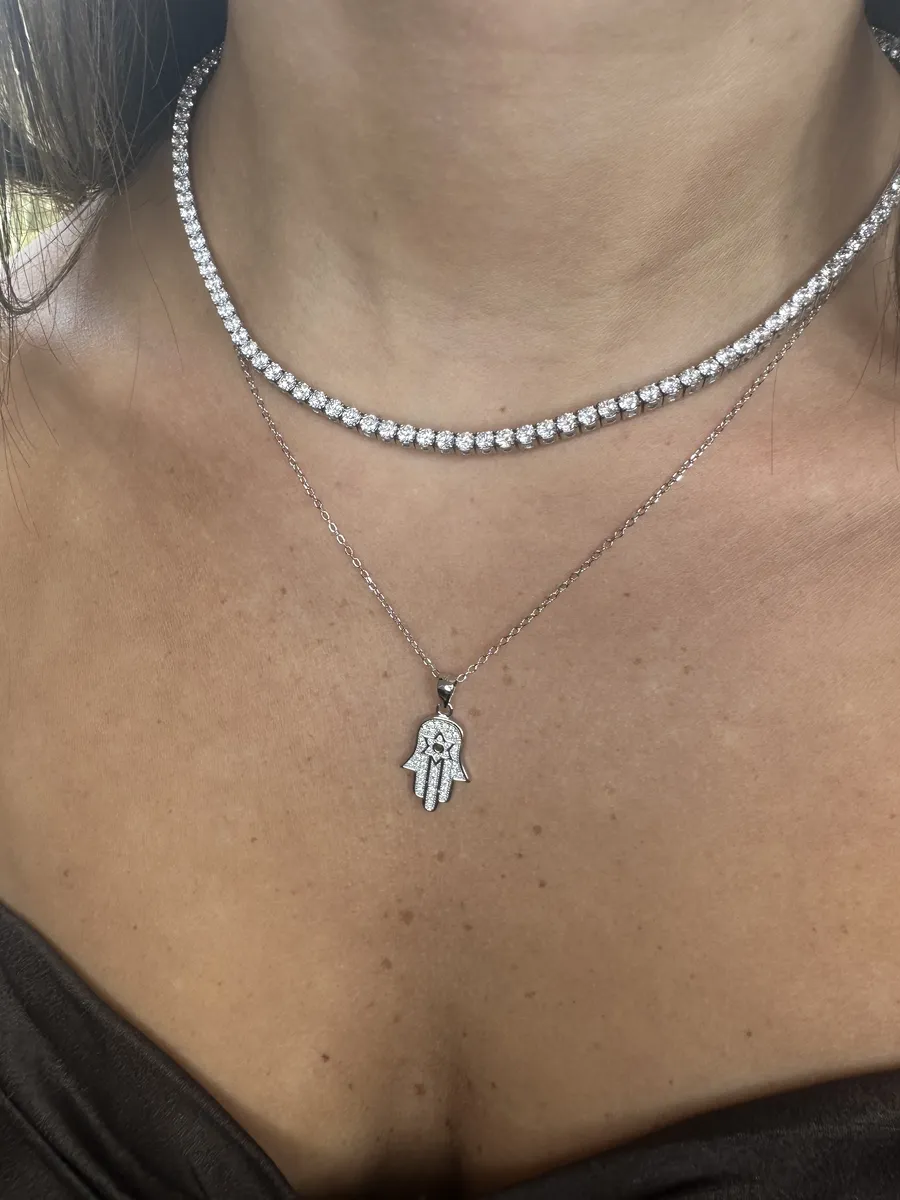 שרשרת חמסה עם מגן דוד לאישה