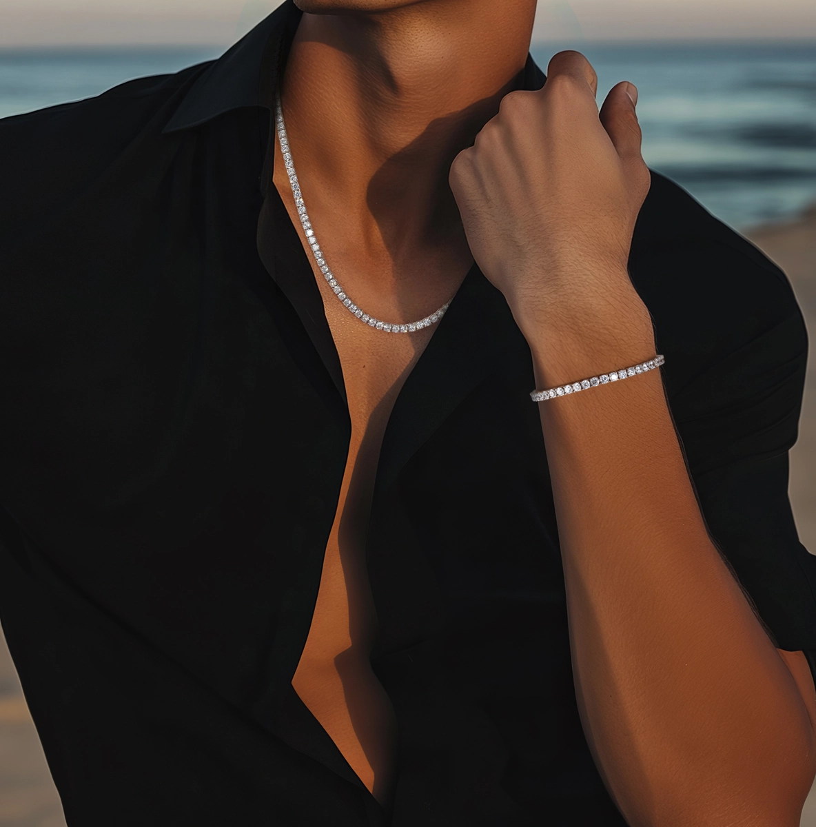 שרשרת טניס אייס לגבר