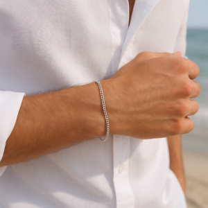 צמיד חוליות עדין מכסף 925 לגבר