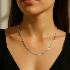 שרשרת חוליות דקות מכסף 925 טהור לאישה