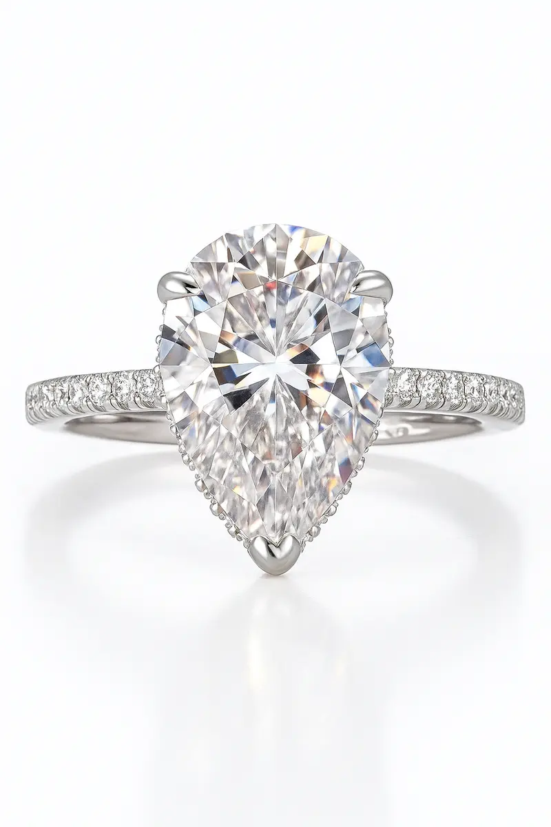 טבעת טיפה יוקרתית משובצת